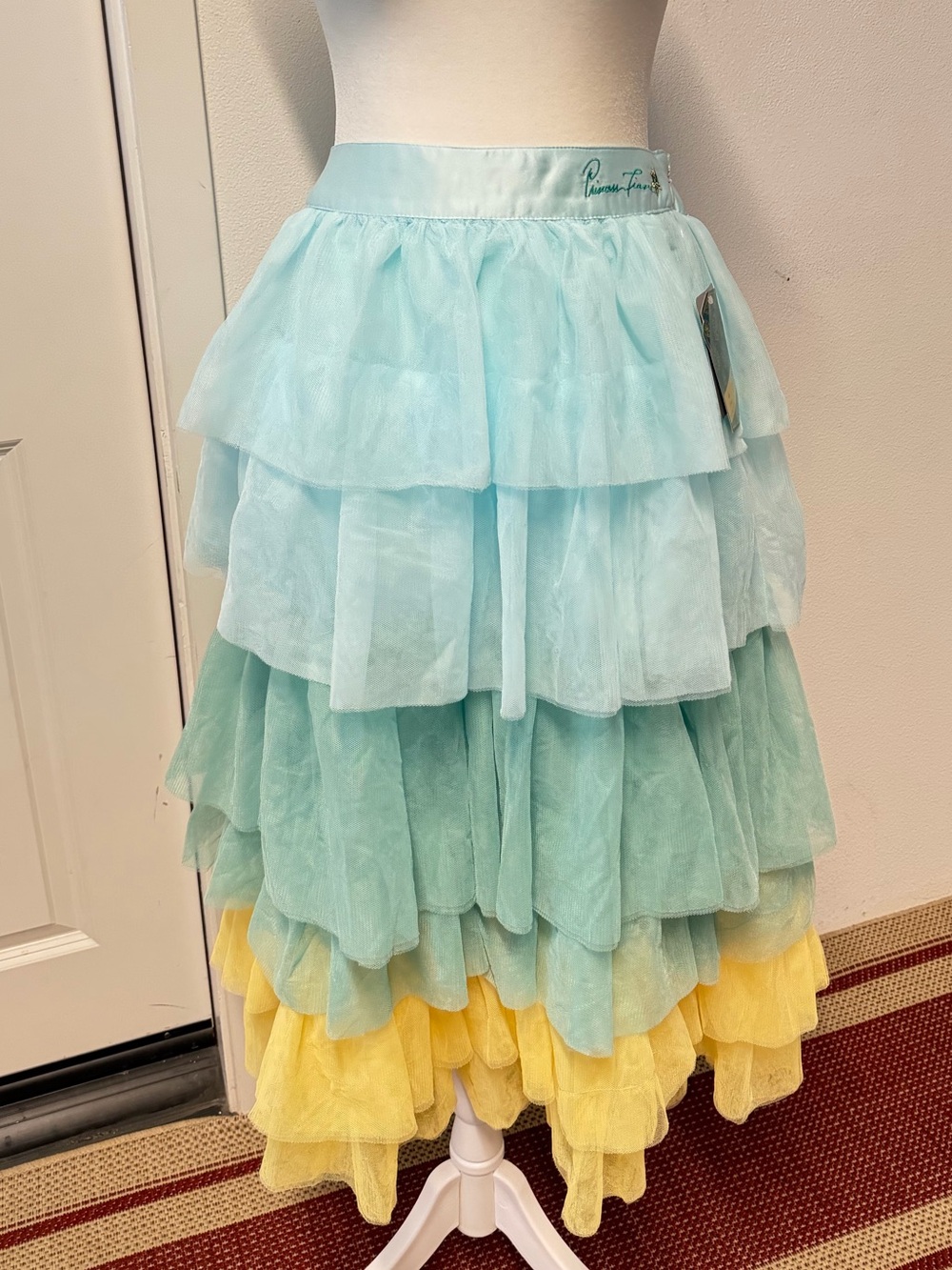 Disney Princess Tiana Color Me Courtney Tulle Skirt Size L NWT Blue Yellow